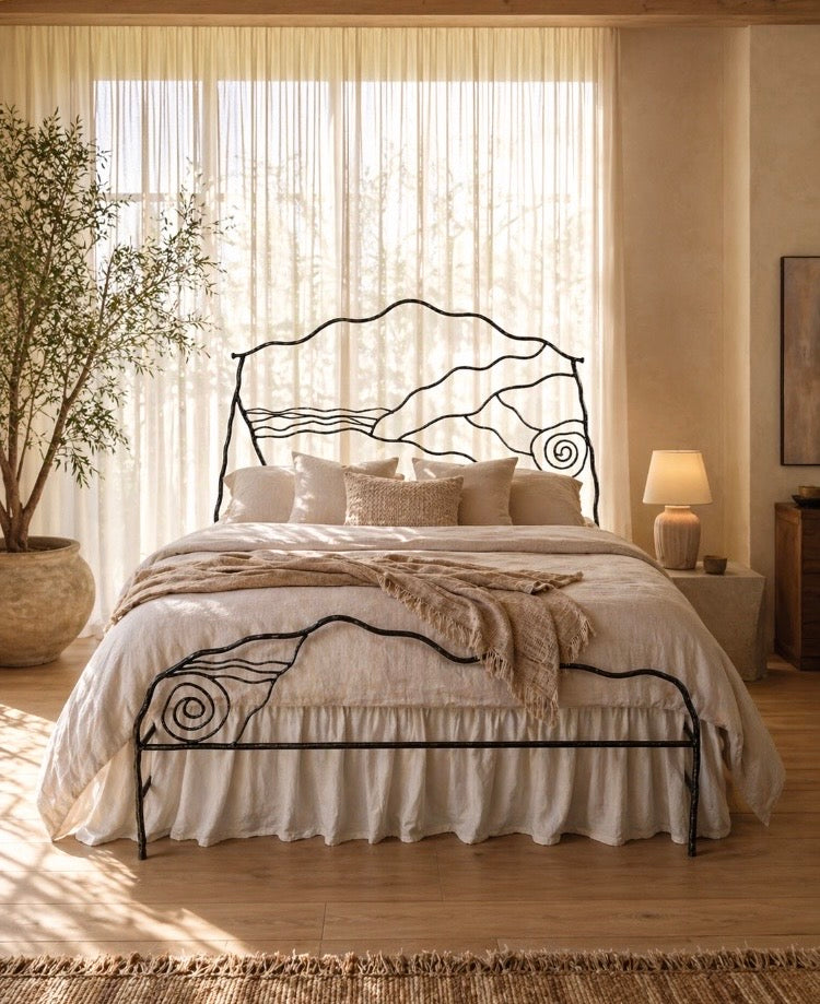 Earth, Water & Ideas in the Sky Bed | Hand-Forged Iron Bed Frame