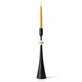 Southern Tribe #1 Candlestick | Hand-Forged Iron with Organic White Sculptural Rings