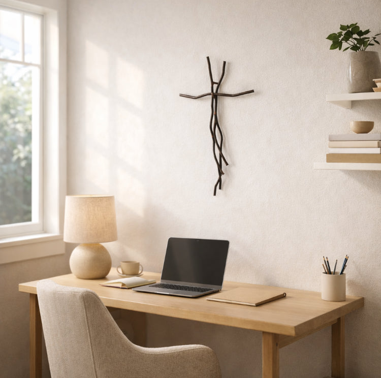 Living Cross – Handcrafted Wrought Iron Wall Sculpture