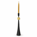 Southern Tribe #2 Candlestick | Hand-Forged Iron with Layered Organic White Forms
