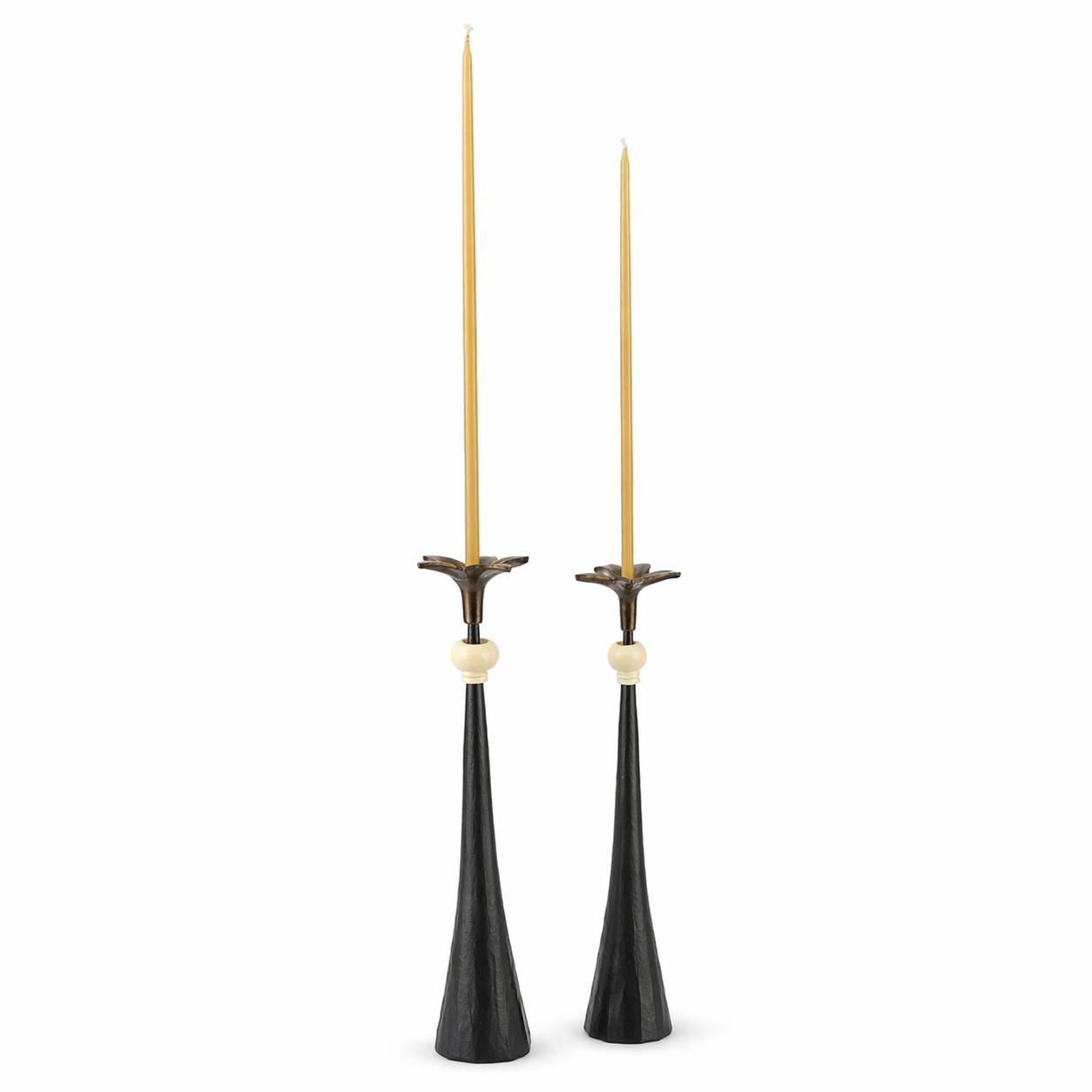 Tribe in Bloom No. 1 Handmade Iron Candlestick with Brass Flower