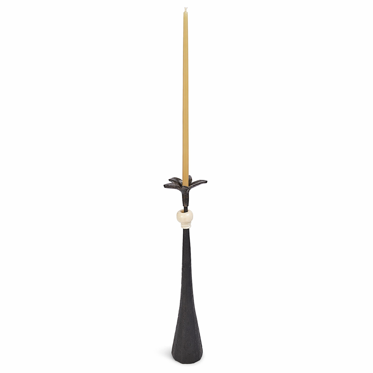 Tribe in Bloom No. 1 Handmade Iron Candlestick with Brass Flower