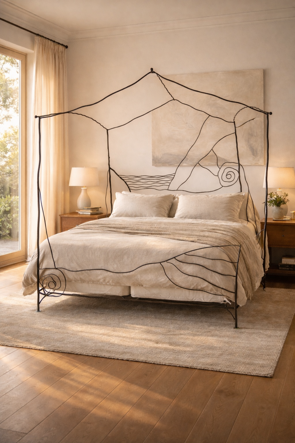 “Earth, Water and Ideas in the Sky” Sculptural Canopy Bed | Hand-Forged Iron by Luis Márquez Studio