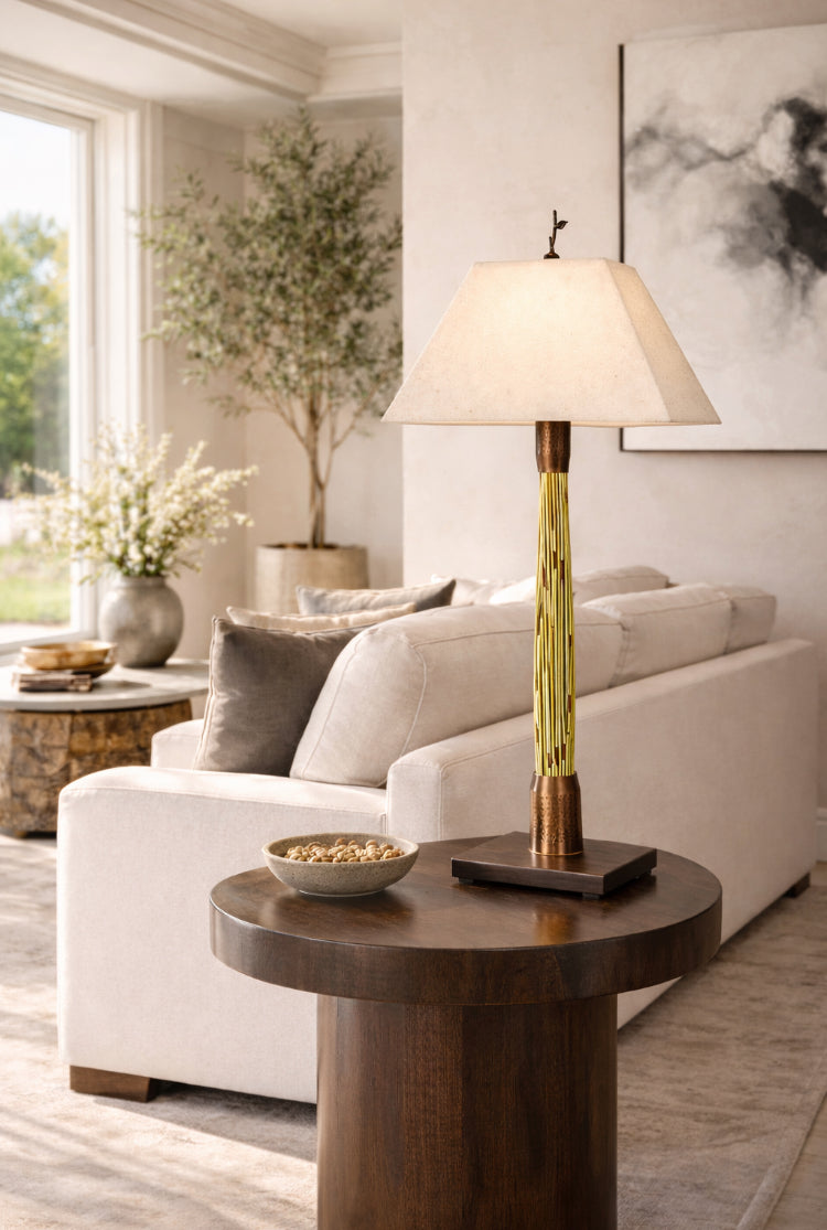 Tall Lamp — Green Thatch (32”)