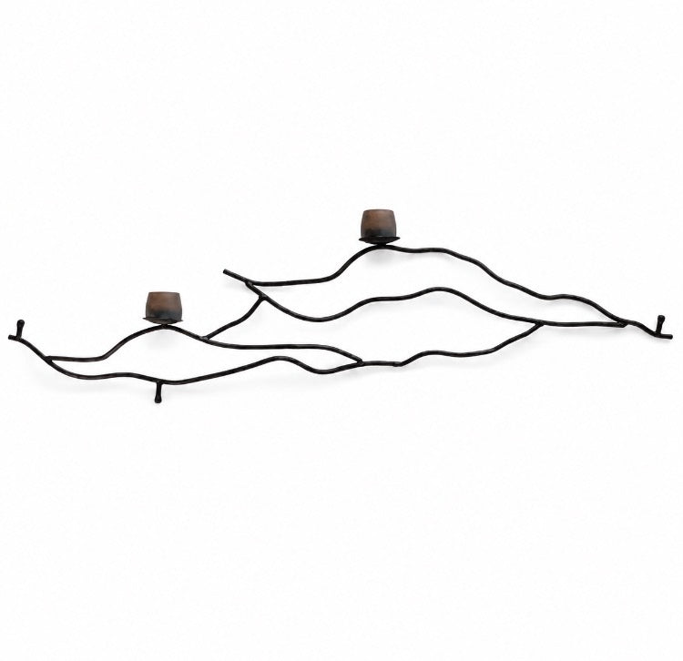 Horizontal Light in a Pod – Sculptural Iron Wall Sconce