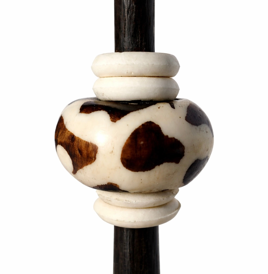 Primitive Tribe No. 1 Handmade Iron Candlestick with African Beads