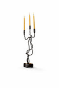 Lover’s Knot Candle Holder — Sculptural Handmade Wrought Iron with Beeswax Candles