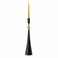 Northern Tribe #10 Candlestick | Hand-Forged Iron with Sculptural White & Brass Accents