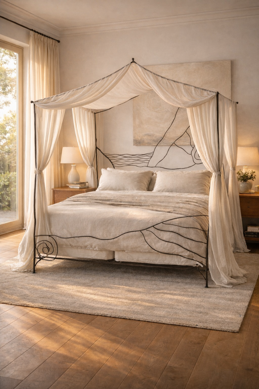 “Earth, Water and Ideas in the Sky” Sculptural Canopy Bed | Hand-Forged Iron by Luis Márquez Studio