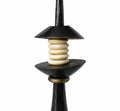 Northern Tribe #5 Candlestick | Hand-Forged Iron Candle Holder with African White Rings
