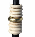 Northern Tribe #8 Candlestick | Hand-Forged Iron with White Sculptural Rings