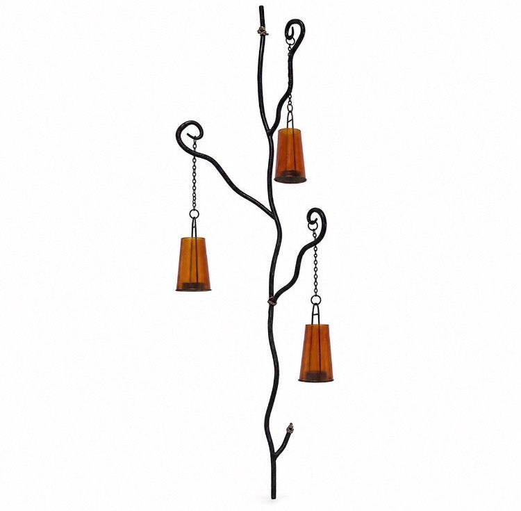 Enlightened Twigs Trio – Sculptural Iron Wall Sconce