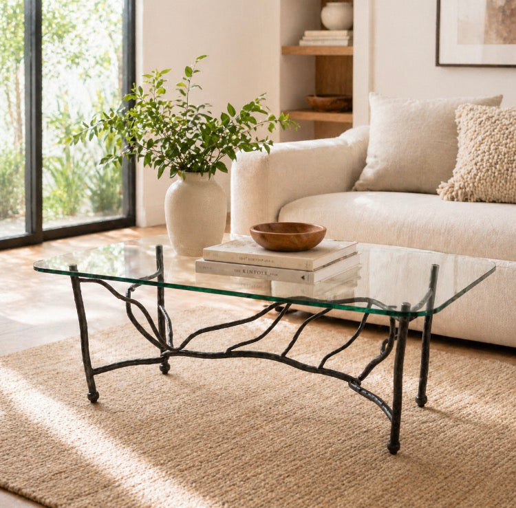 Golden Twigs Coffee Table Base – Hand-Forged Iron