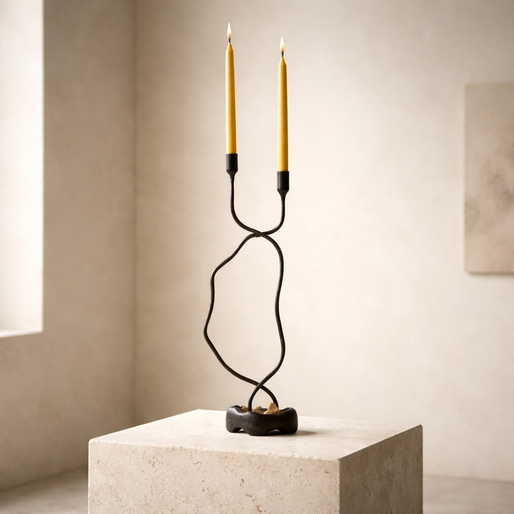 Soulmate Candle Holder — Handmade Sculptural Iron Candleholder