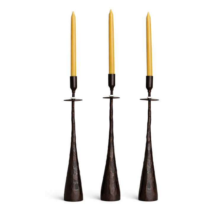 Tribe in Prayer Candle Holder — Handmade Iron Candlestick (12”)