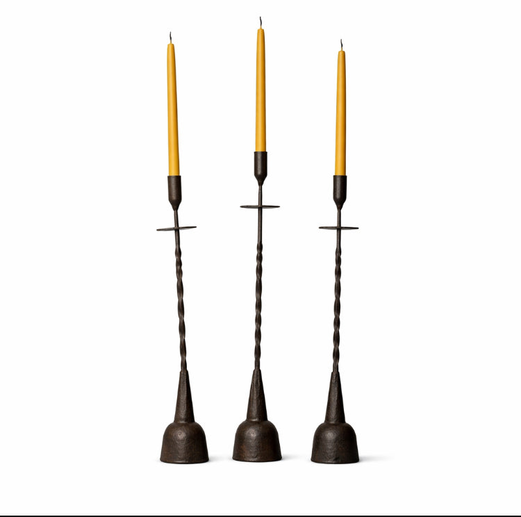 Twisted Cross Candleholder — Handmade Iron Candlestick in Three Heights