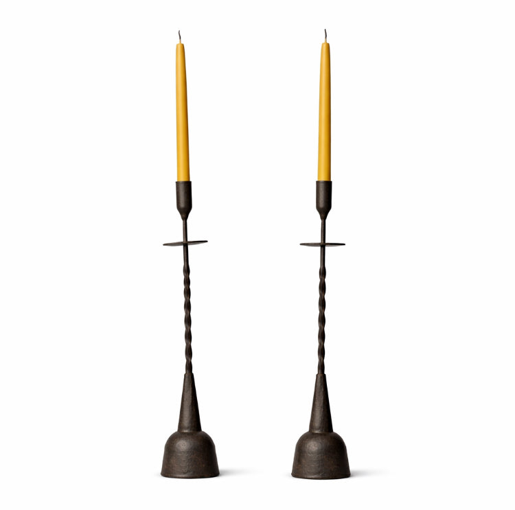 Twisted Cross Candleholder — Handmade Iron Candlestick in Three Heights