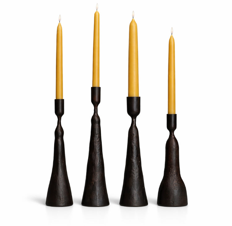 Family of Four Candlesticks — Handmade Iron Candleholder Set
