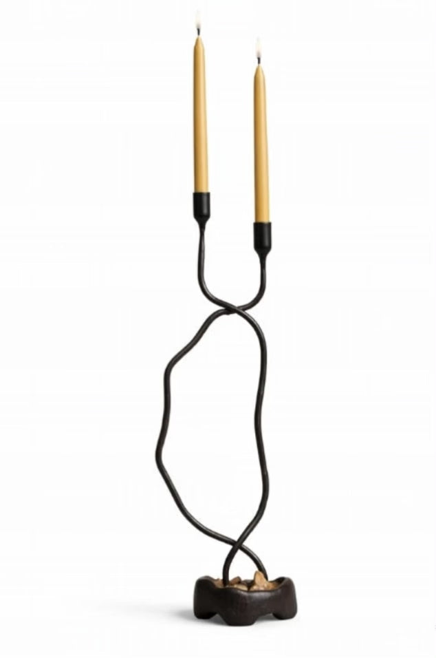 Soulmate Candle Holder — Handmade Sculptural Iron Candleholder