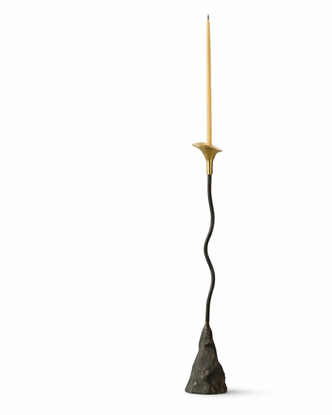 Calla Lily Iron Candlestick — Handcrafted Sculptural Candleholder (19”)